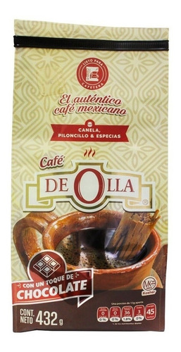 Cafe De Olla Para Cafetera Con Un Toque De Chocolate 432 Gr