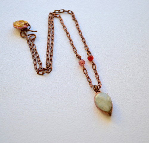 Imagen 7 de 8 de Collar Piedra De La Luna, Agatas Y Cadena De Cobre, Cod1