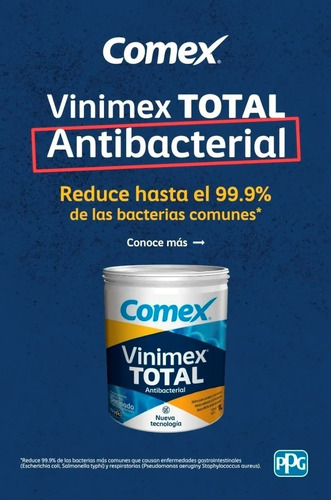 Imagen 3 de 4 de Pintura Blanca Antibacterial Comex Vinimex Total 1lt