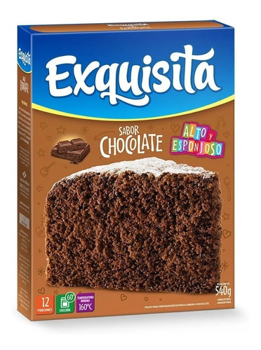 Bizcochuelo Exquisita Chocolate 540 Grs X 5 Unidades