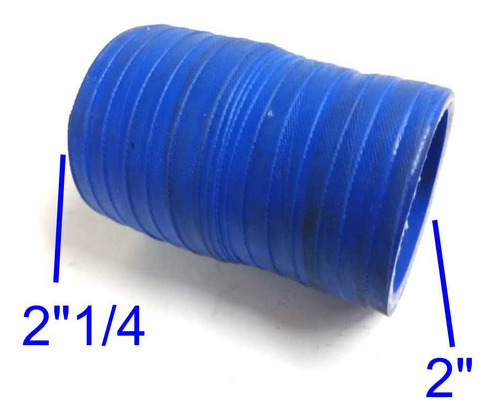 Mangueira Mangote Silicone Redução Reto 2¼x2 Pol. Azul Fgl