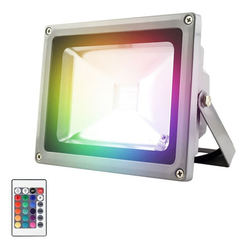 Reflector Led 16 Colores 10w Control Interior Exterior 900lm