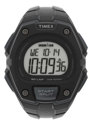 Reloj Timex Ironman Tw5m46100 Caballero Dig Correa Negra Correa Negro Bisel Negro