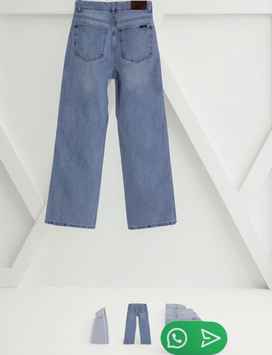 Pantalon Jean Wide Leg Franjas Al Costado Rigido T: 44 Gyg
