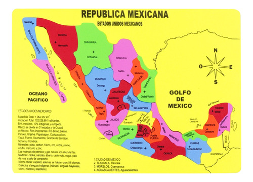 Rompecabezas Didáctico Fomi República Mexicana 