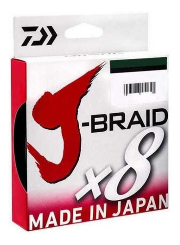 Multifilamento Daiwa J-braid X8 50 Lbs 300 Mt 8 Hebras Japon Color Dark green