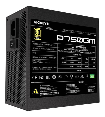 Fuente de alimentación para PC Giga-Byte Technology GP-P750GM 750W negra 100V/240V