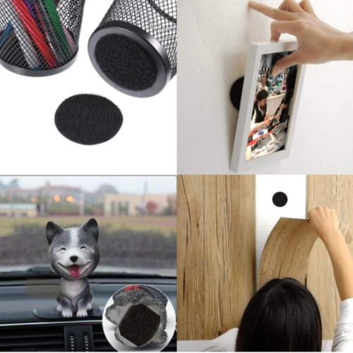 Imagem 3 de 9 de Velcro Adesivo 60mm Preto Com Adesivo Antiderrapante Tapete