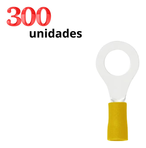 Pack - 3 Terminal Ojo Aislado 12-10 Awg Amarillo M4 (100 Un)