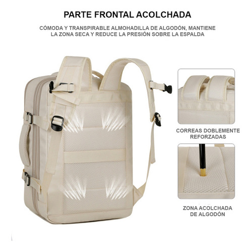 Mochila De Viaje Expandible 39 L Off White Titanfit