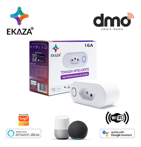 Tomada 16a Inteligente Wifi Consumo De Energia Google Alexa