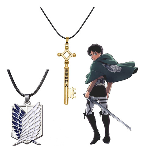 Set 2 Collares Llave Attack On Titan Shingeki No Kyojin Eren