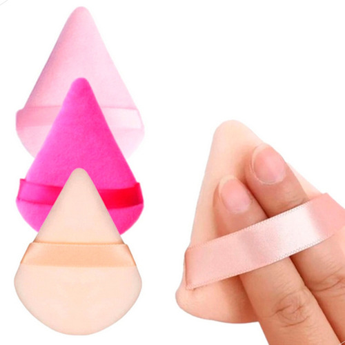 Kit 6 Esponjas Veludo Puff Triângulo Redonda Pó Blush Makeup Cor Tamanho Da Esponja Median