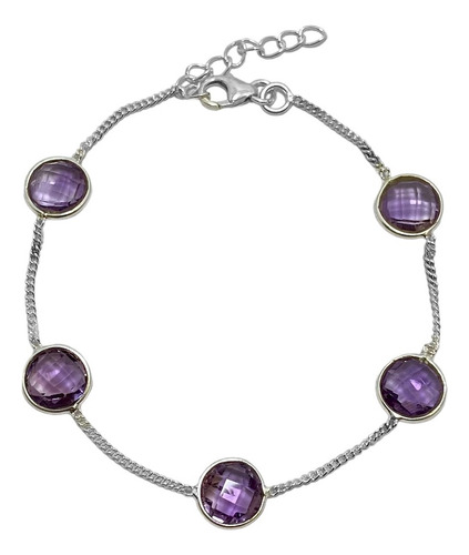 Pulsera Antonia Amatista Plata Fina 925