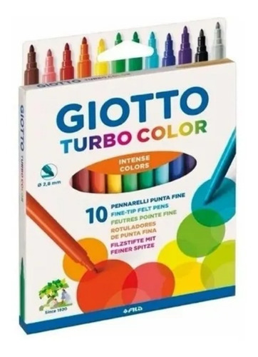Fibras Giotto Turbo Color X 10 Unidades 2.8 Mm