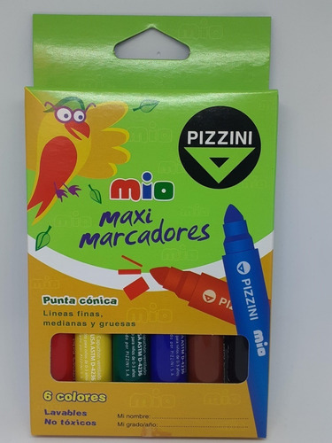 Imagen 1 de 1 de Marcador Pizzini Maxi X 6 Colores