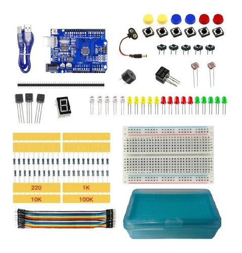 Kit Basico Uno Compatible Para Arduino + De 100 Piezas Elect