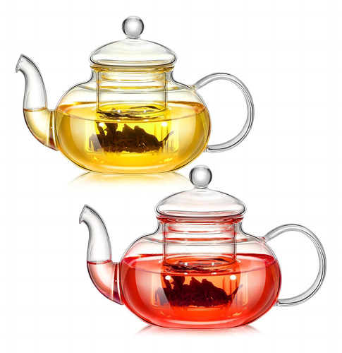 Tetera De Vidrio De 600 Ml Con Infusor, Set De 2 Piezas, Tet