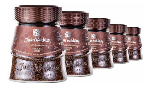 Café Juan Valdez Solúvel Colombiano Chocolate 5 Potes De 95g