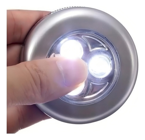 Luminaria Led Spot Sem Fio Luz Segurança Emergencia De Toque Cor Prateado Prata