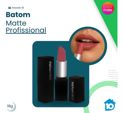 Batom Colormake Matte Longa Duração Alta Cobertura Profissio