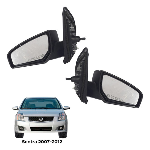 Par De Espejos Manuales Laterales Sentra 2007-2012 Nissan