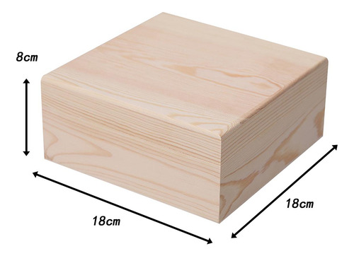 Caja De Almacenamiento De Madera,caja De 18cmx18cmx8cm