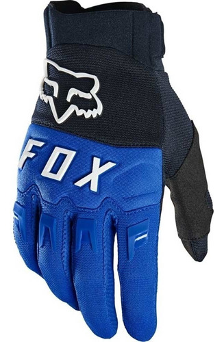 Guantes Fox Dirtpaw azules para ciclismo y moto largos con los dedos cerrados, talla M