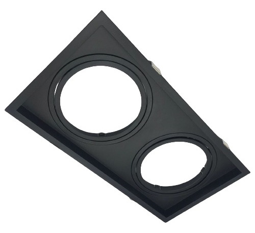 Spot Embutir Duplo Ar111 Recuado Direcionável Abs Preto 110v/220v