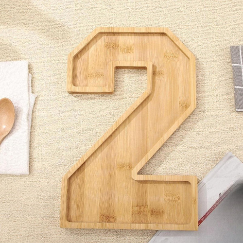 . Bandeja De Madera Para Servir Con Números, Caja Número 0
