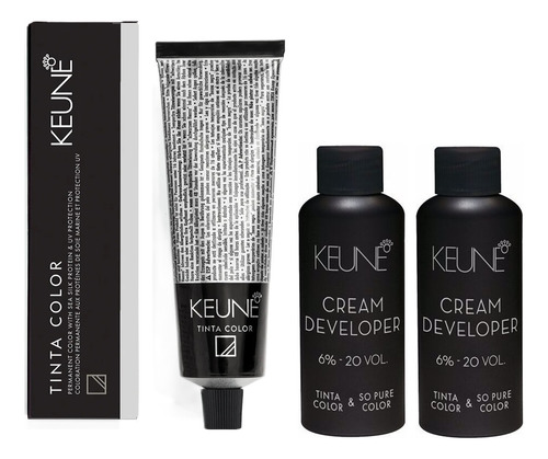 Tinta Coloração Keune 7 Louro Médio + 2 Developer 20vol