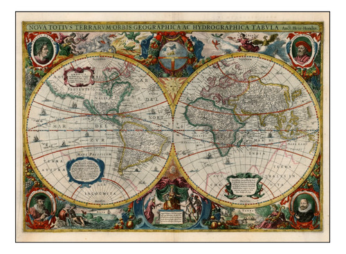 Nova Totivs Terrarvm Orbis Huge Map Of The World Poster  Aac