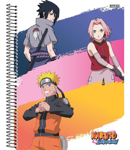 Caderno Time Naruto Shippuden Capa Dura Espiral 1 Matéria