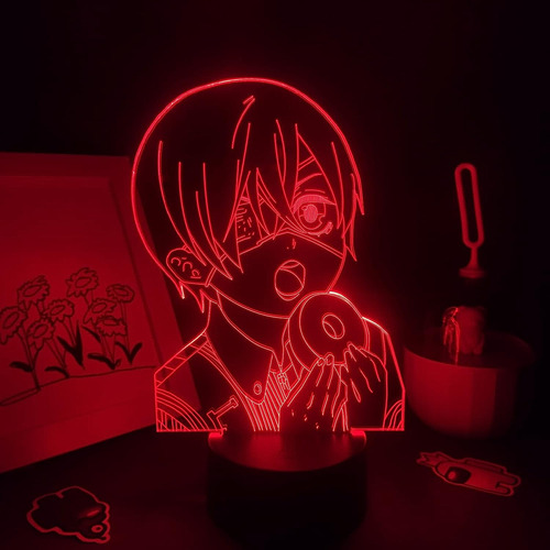 Figura De Anime Ciel Phantomhive 3d Lamps Manga Gift Rgb