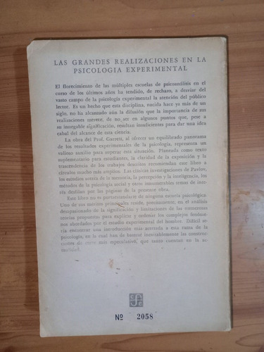 Grandes Realizaciones Psicología Experimental Henry Garrett