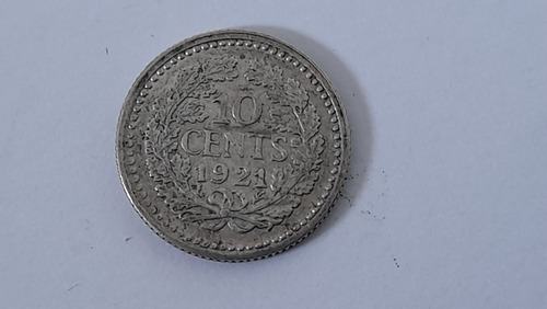 Moneda Holanda 10 Cents 1921 Plata 0 .72(x1071