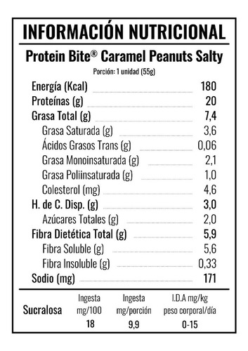Barras De Proteinas Yourgoal Protein Bite 4u Caramel Peanuts