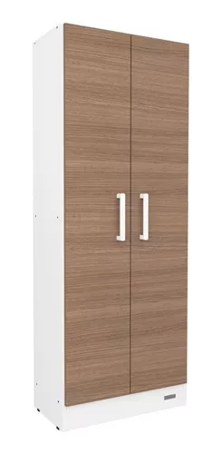 Despensero Escobero Armado - Armario Organizador Melamina - 1 Puerta 5  Estantes 180x40cm - Muebles Económicos