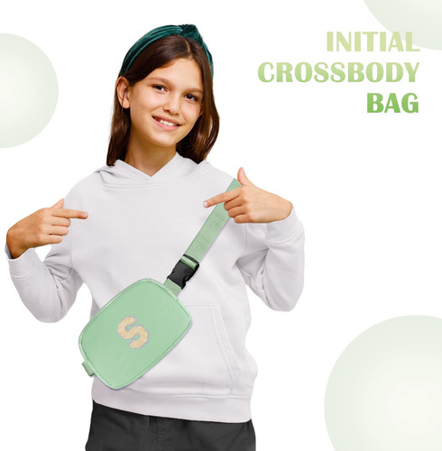 Coshaysoo Bolsa De Cinturón Verde Crossbody Inicial Fanny Un