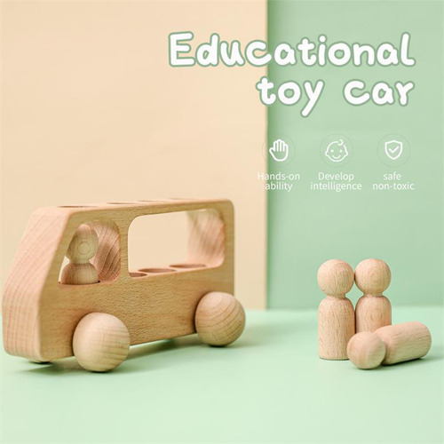 Juguete De Autobús De Madera, Juguete Educativo De