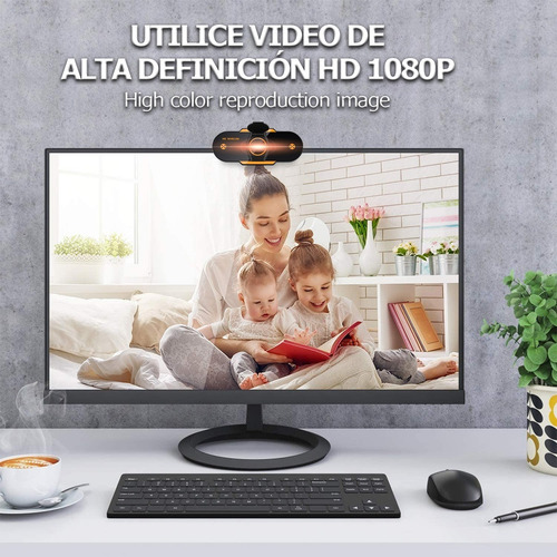 Cámara Web Con Micrófono Para Videoconferencia Usb 1080p Hd