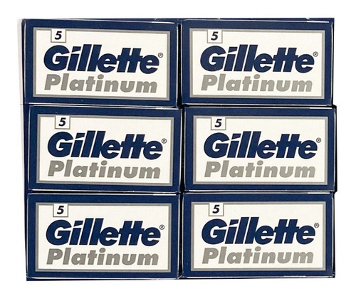 30 Navajas Doble Filo Afeitar Rasurar Gillette ® Platinum