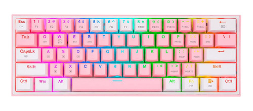 Teclado Gamer Redragon Fizz Pro Wireless Ing K616 Rgb Pink