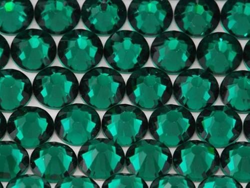 Lentejuelas Hotfix Cristales Color Verde Esmeralda  Oscuro
