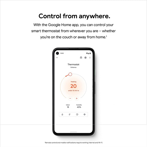 Termostato Inteligente Google Nest, Con Wifi, Programable Aa