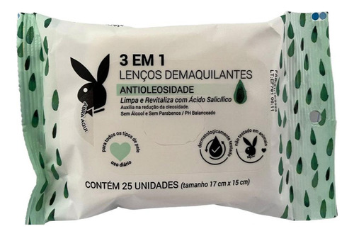 Lenço Demaquilante Antioleosidade Playboy Pbl001