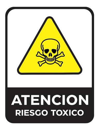Cartel Advertencia Riesgo Toxico 22x28 Cm 1 Mm Atencion