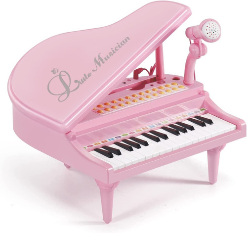 Mini Piano Con Micrófono Para Niños, Juguete,  Mp3 Rosa