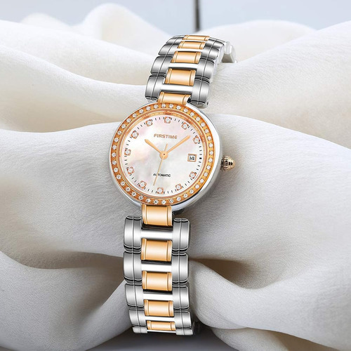 Reloj Automatico De Acero Inoxidable Para Mujer Oro Rosa