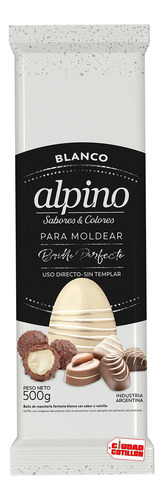 Imagen 2 de 3 de Baño De Chocolate Alpino Lodiser En Tableta 500g | Blanco |